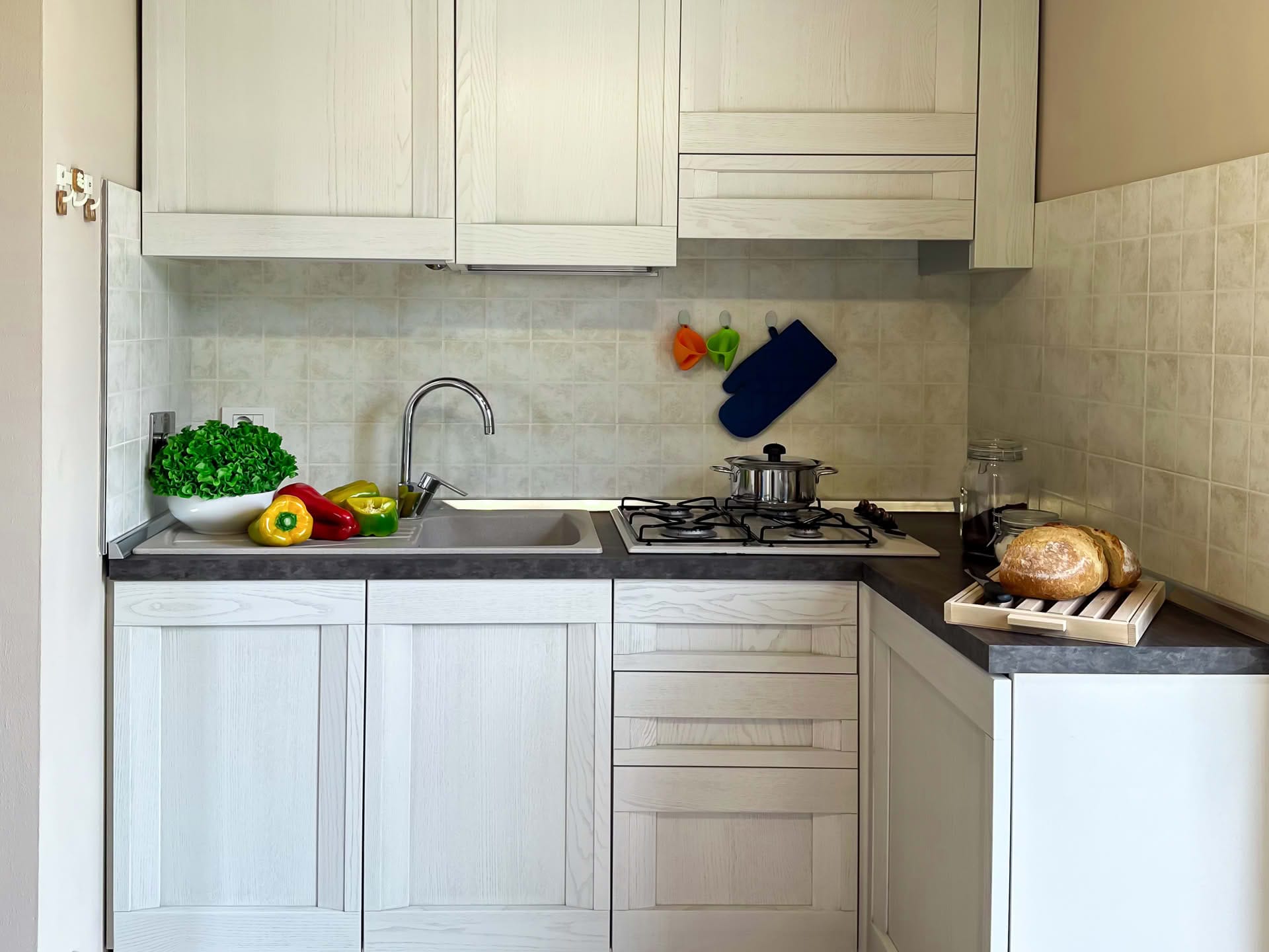Equipped kitchen in the Cipresso Apartment