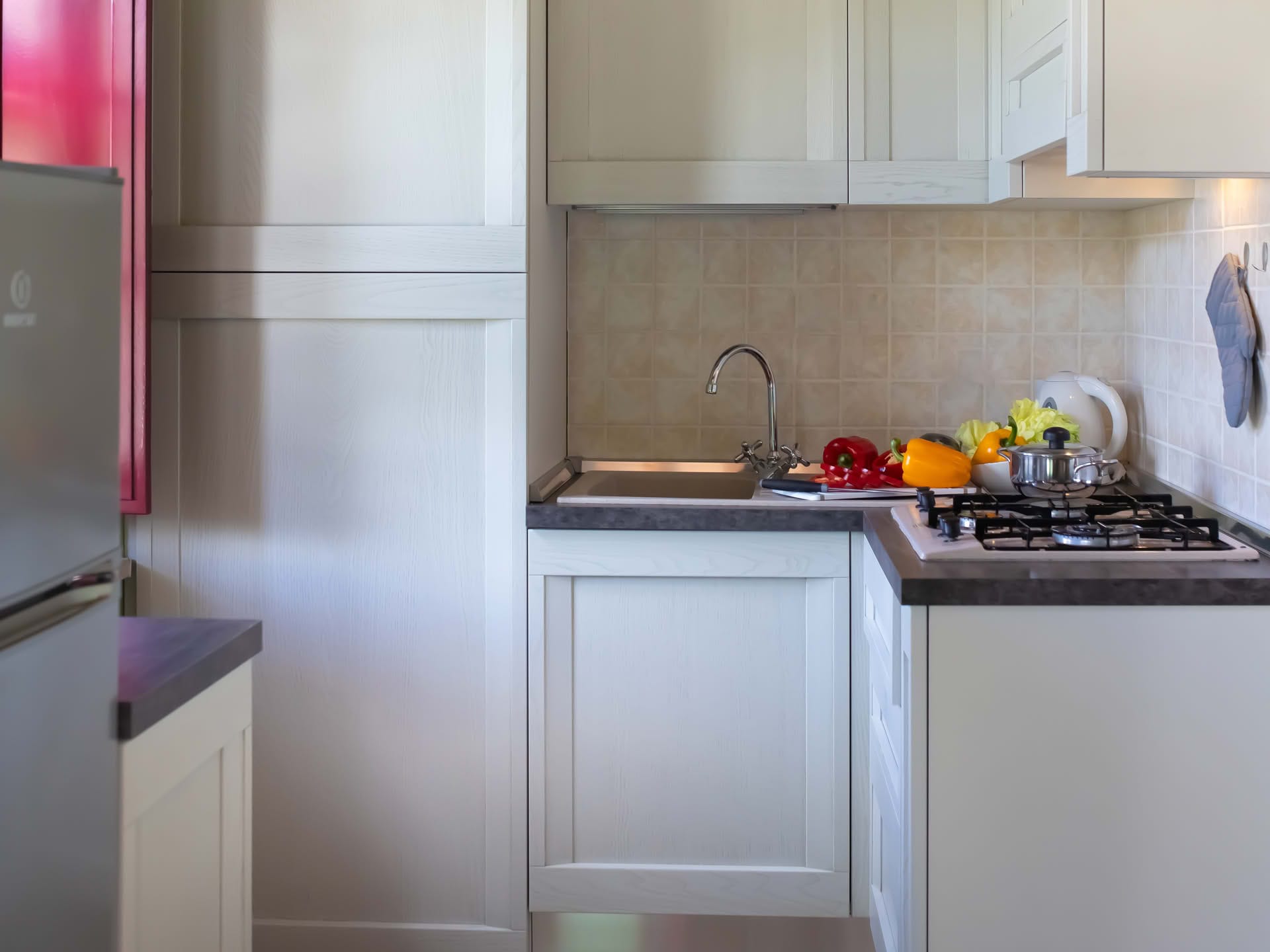 Equipped kitchen in the Leccio Apartment
