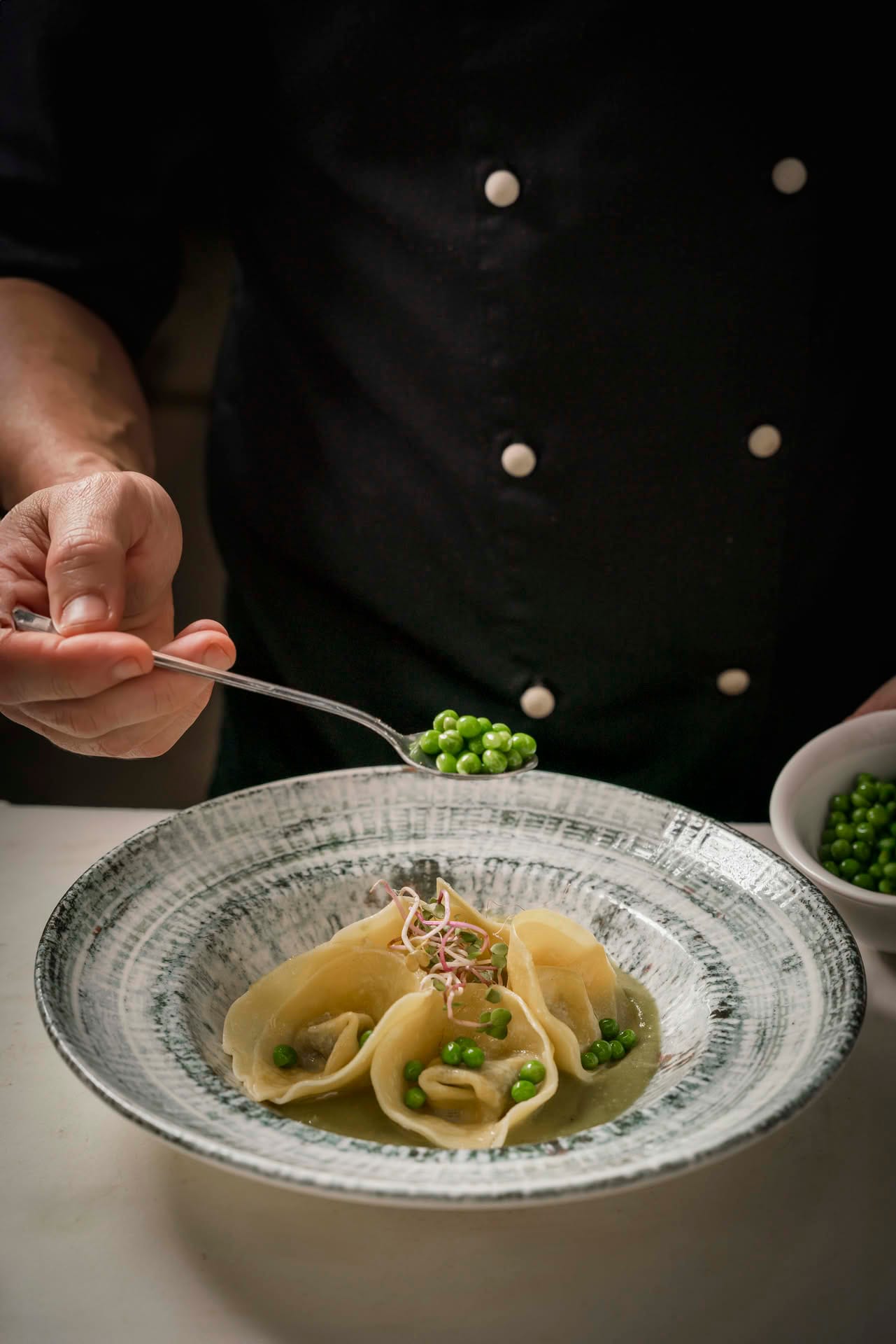 Detail of a dish at the Casolare Terre Rosse Restaurant